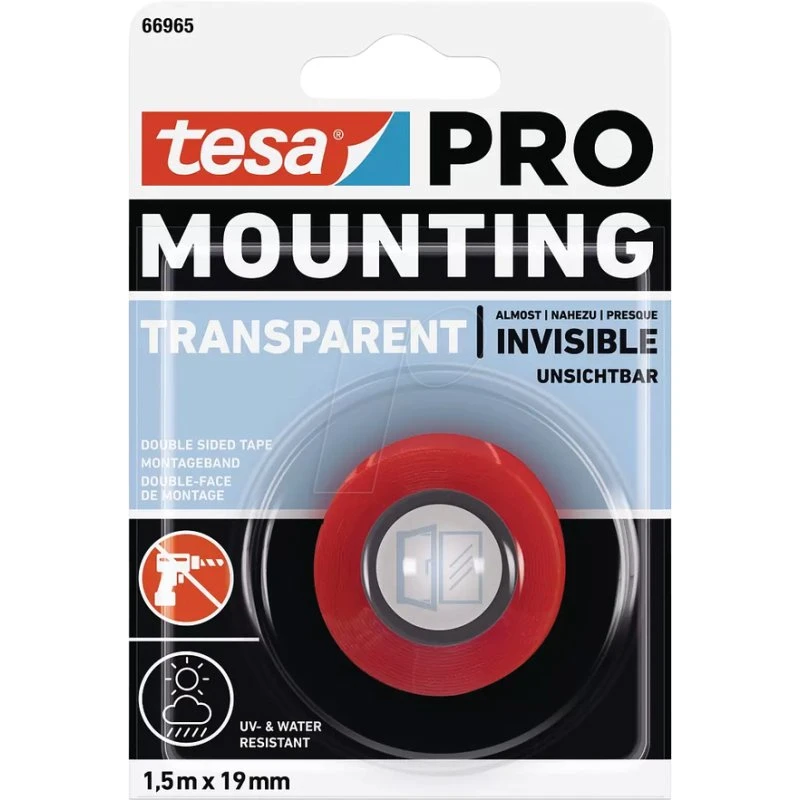 Tesa PRO Nastro Trasparente 1,5 m x 19 mm