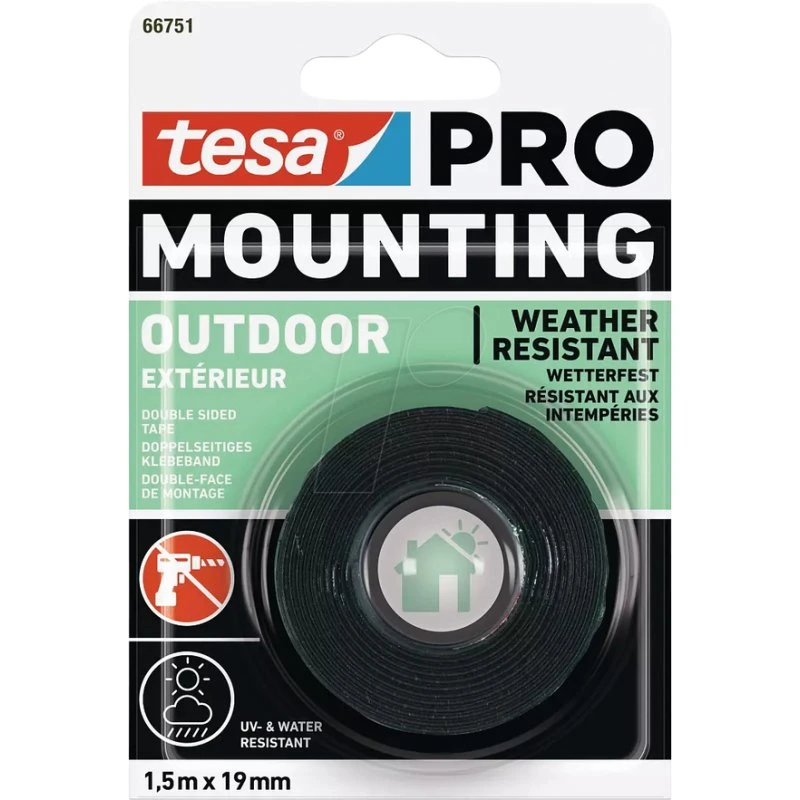 Tesa PRO Outdoor Nastro 1,5 m x 19 mm Trasparente