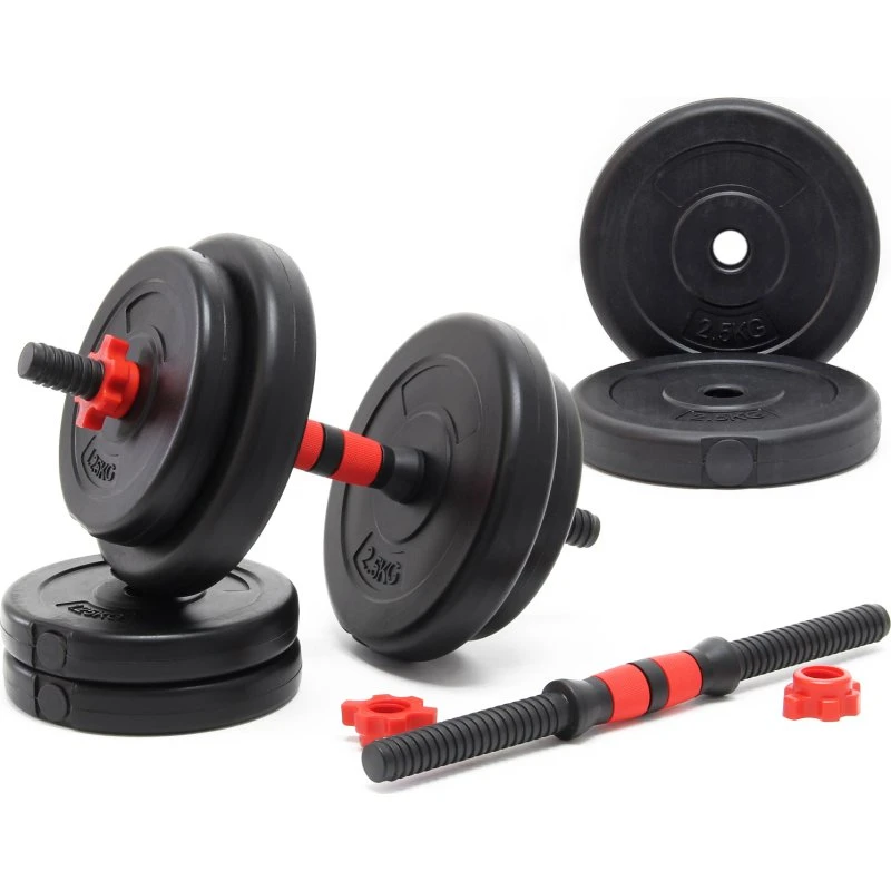 LUXTRI Set Manubri 15kg con 8 Dischi Cemento