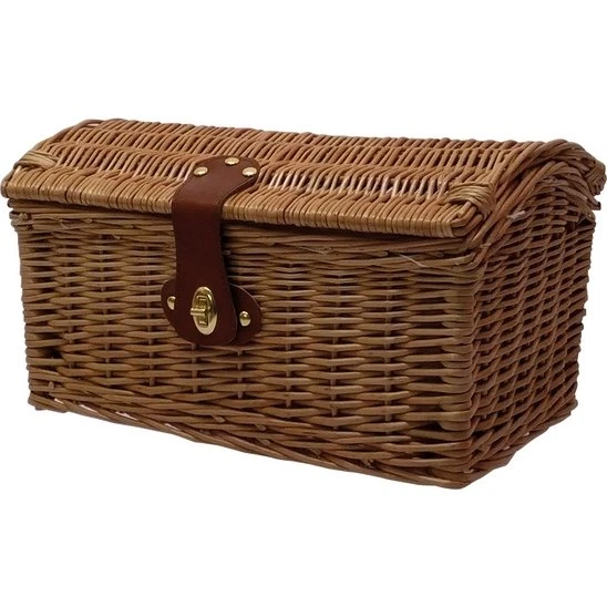 MV-TEK Cestino Posterioe Bauletto Small in Vimini Marrone 35x21x22cm