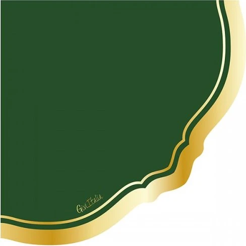 L'Officina delle Feste 16 Tovaglioli Liberty Verdone Bordo Oro 33x33