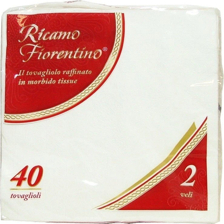 Foscart Tovaglioli 40x40cm 2 Veli Ricamo Fiorentino