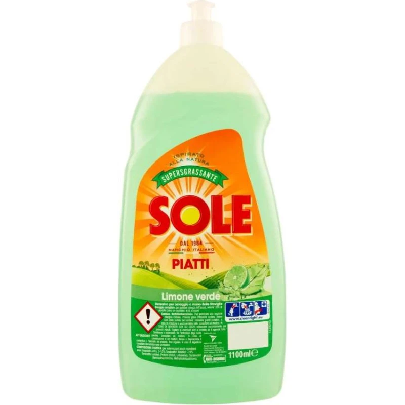 Sole Oxy Supersgrassante Detersivo Piatti Limone Verde 1,1 L