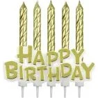 PME Candeline Happy Birthday Oro 17 pezzi