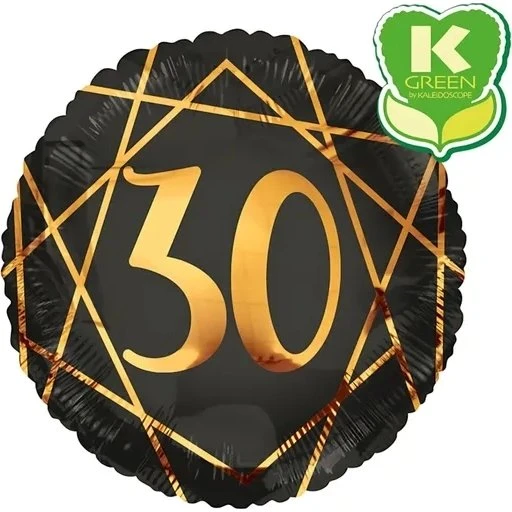 Mylar Geoide Nero 18" (45cm) - 30 Anni