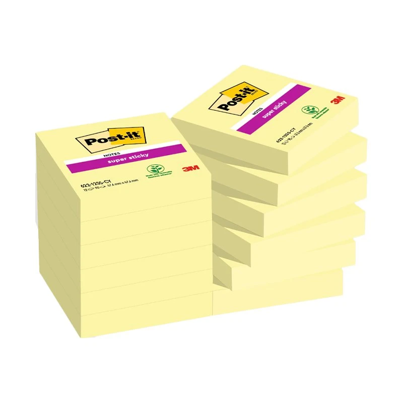 Post-it Super Sticky Canary 622 47,6x47,6 mm - 12 pezzi