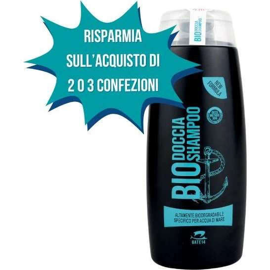 GATE14® Doccia Shampoo Bio Biodegradabile Acqua di Mare