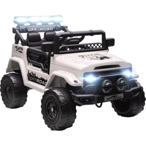 Bambini Fuoristrada Elettrico 12V con Telecomando Bianco