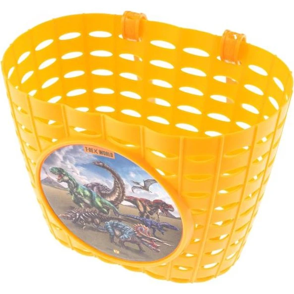 BikeFashion T-Rex World Cestino Bicicletta Bambini Giallo