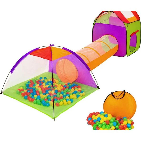Tenda Igloo Bambini con 200 Palline e Tunnel Pieghevole