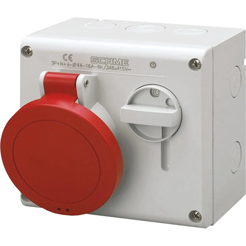 Poly Pool Presa Parete 16A 3P+T IP44 Rossa