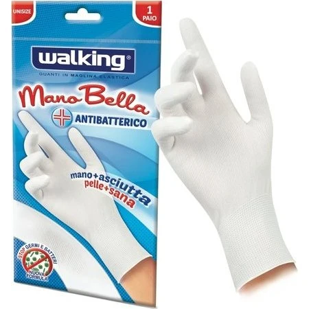 Brenta Guanti Manobella Antibatterico Polycotone Bianco 010614