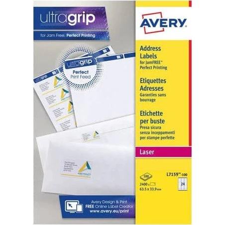 Avery Etichette Bianche Ultragrip 63,5x33,9 mm
