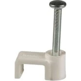 Poly Pool 50 Graffette Fissacavo Piattina 6 mm Bianche