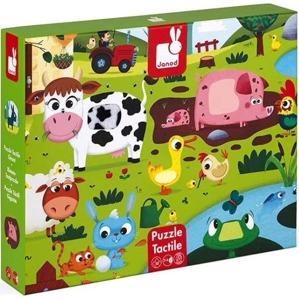 Janod - Puzzle Tattile Gli Animali della Fattoria