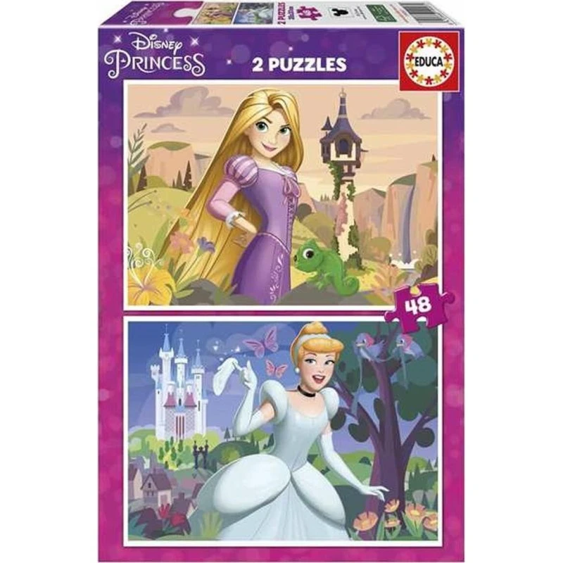 Educa Puzzle 2x48 Raperonzolo e Cenerentola
