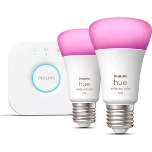 Philips Hue Starter Kit 2 Lampadine E27 RGB + Bridge