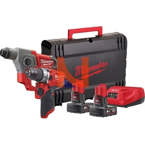 Milwaukee 4933498741 Kit Trapano + Avvitatore M12 12V 4.0Ah