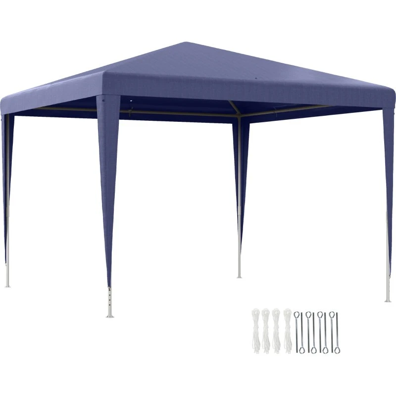 Outsunny Gazebo 3x3 m Pieghevole con Copertura Anti UV Blu