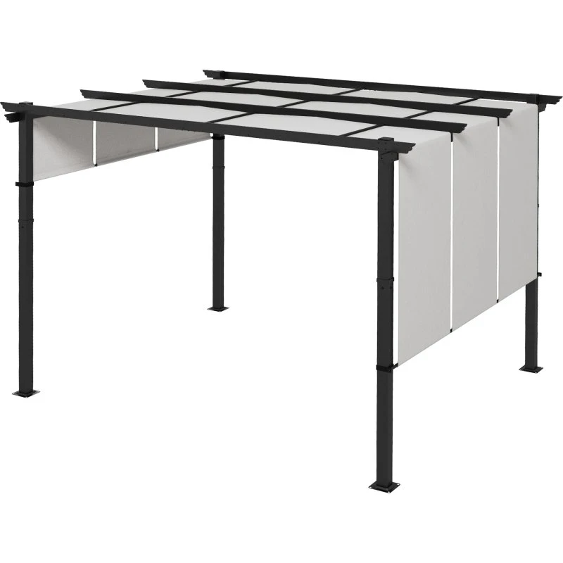 Outsunny Pergola 3x3,5 m Grigio Chiaro
