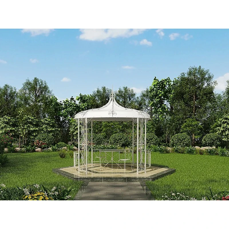 Outsunny Gazebo 3x3 m con Zanzariera, Bianco Crema