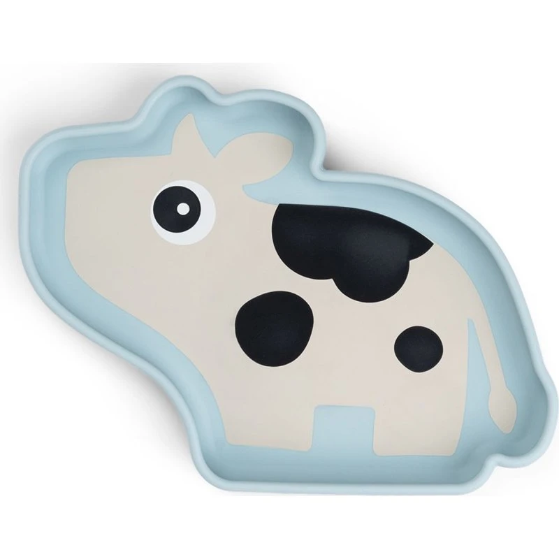 Dotti Piatto in Silicone con Ventosa Azzurro
