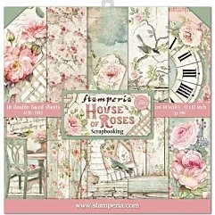 Stamperia House of Roses - Blocco 10 Fogli 30,5x30,5 cm