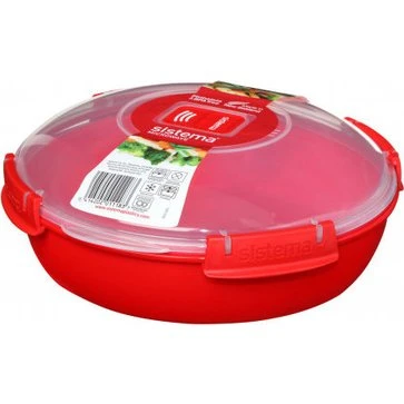 Sistema 1118 Contenitore Microonde 1,3L Rosso Trasparente