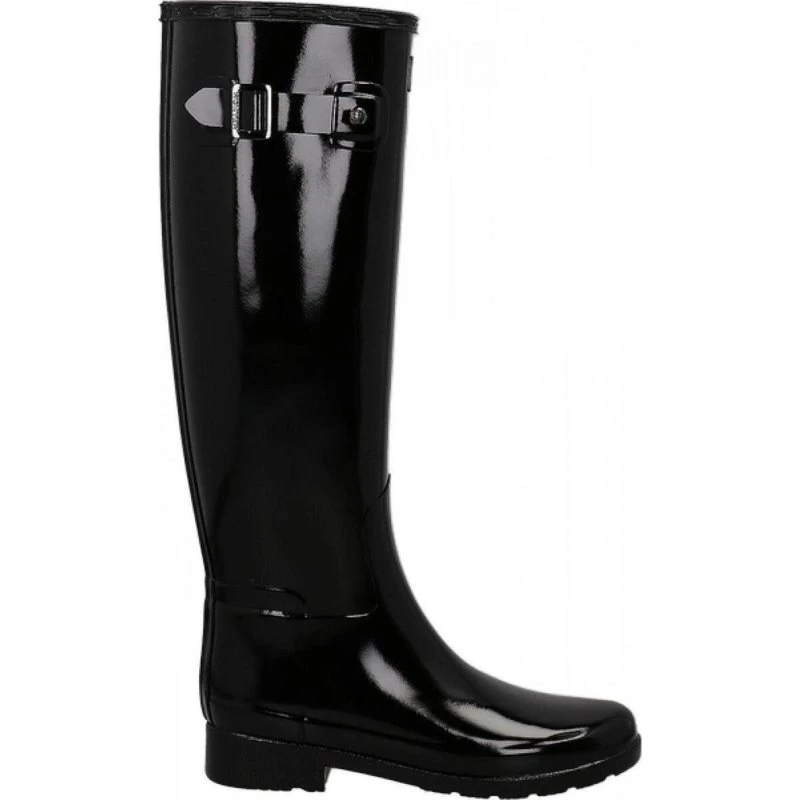 Hunter Stivale Alto Gloss Nero in Gomma