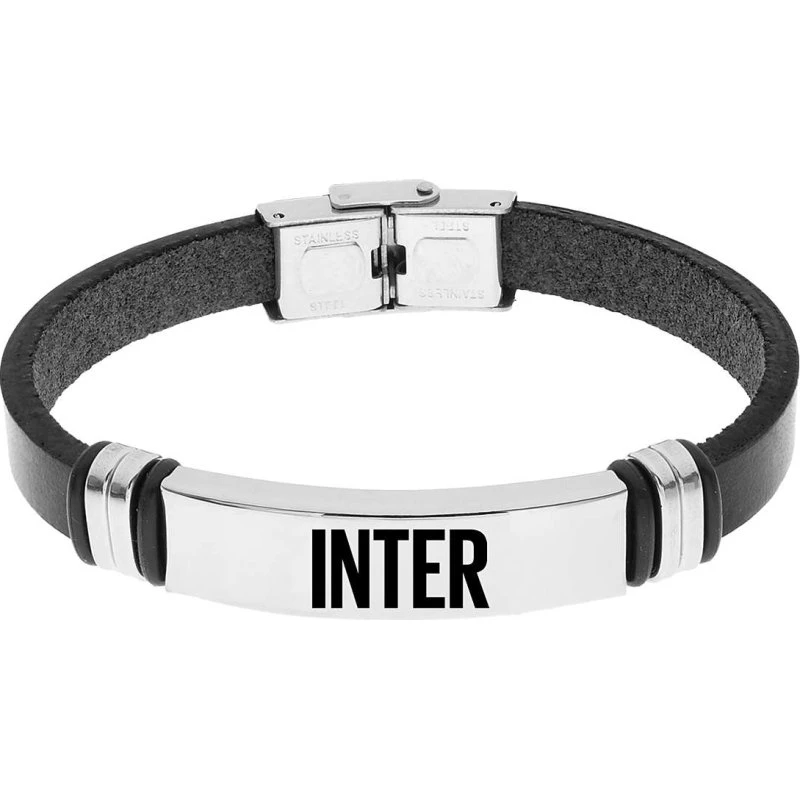 FC Internazionale Bracciale Uomo Pelle Nero B-IB009ULN
