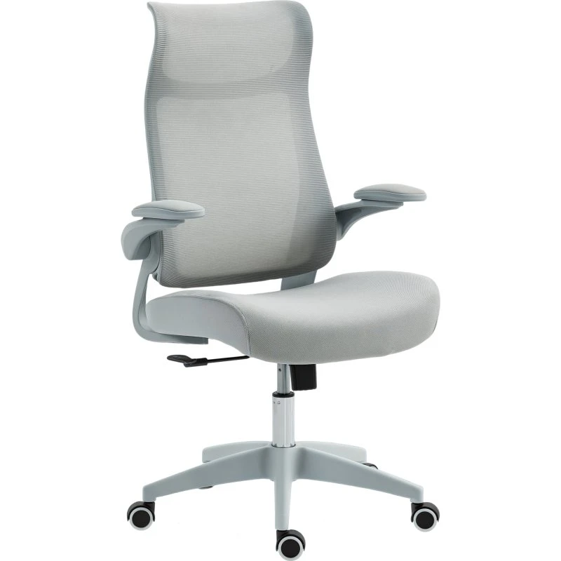 HOMCOM Sedia Ufficio Ergonomica con Braccioli Regolabili, Grigio