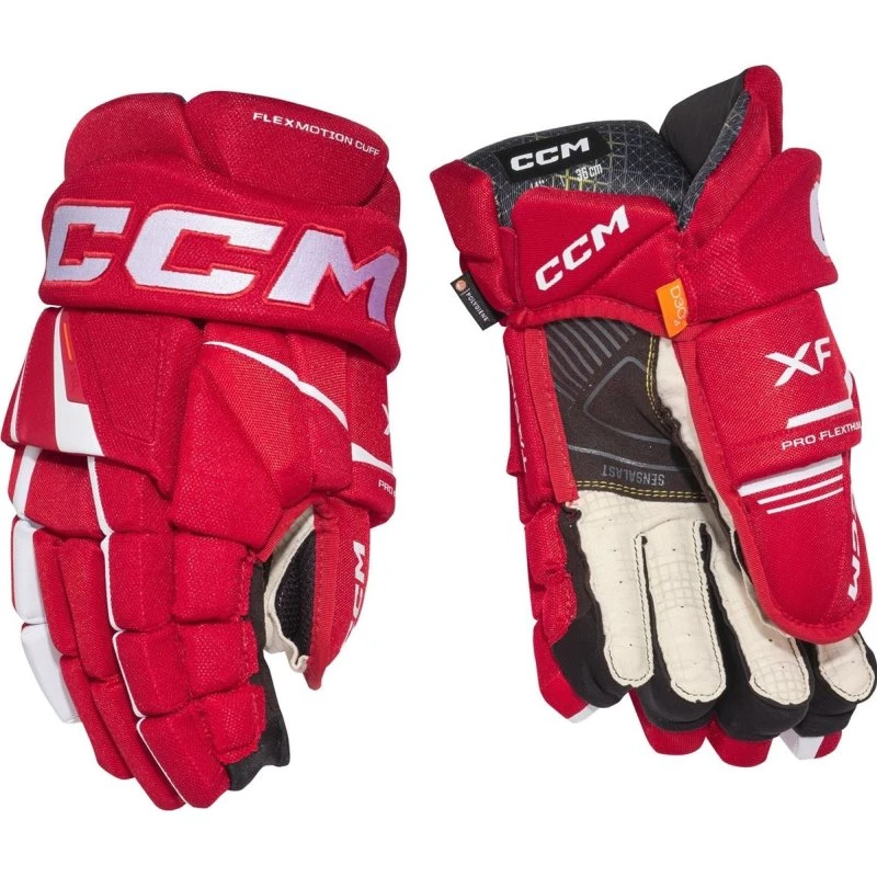 CCM Tacks XF Guanti Senior Rosso/Bianco 14"