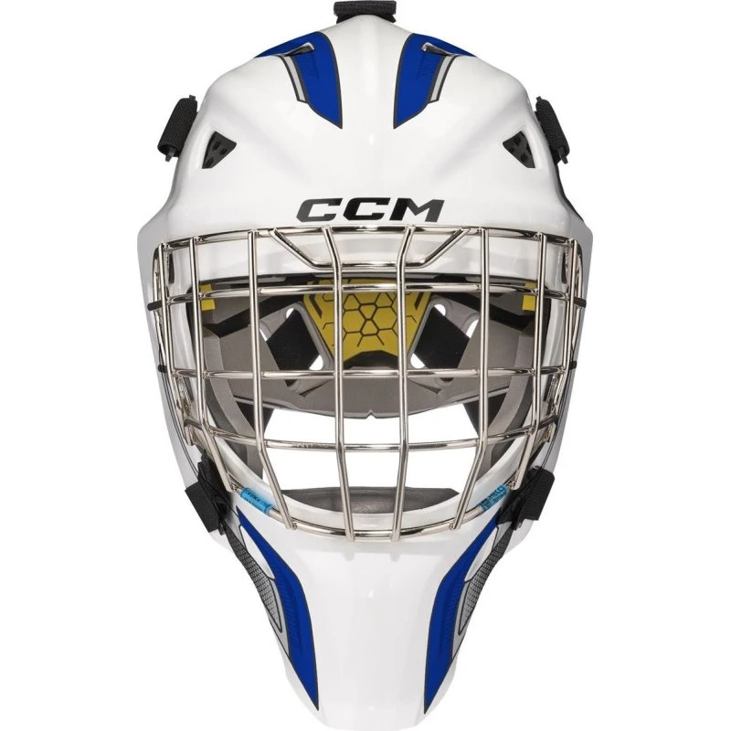CCM Goalie Mask Axis F5 White/Royal Senior