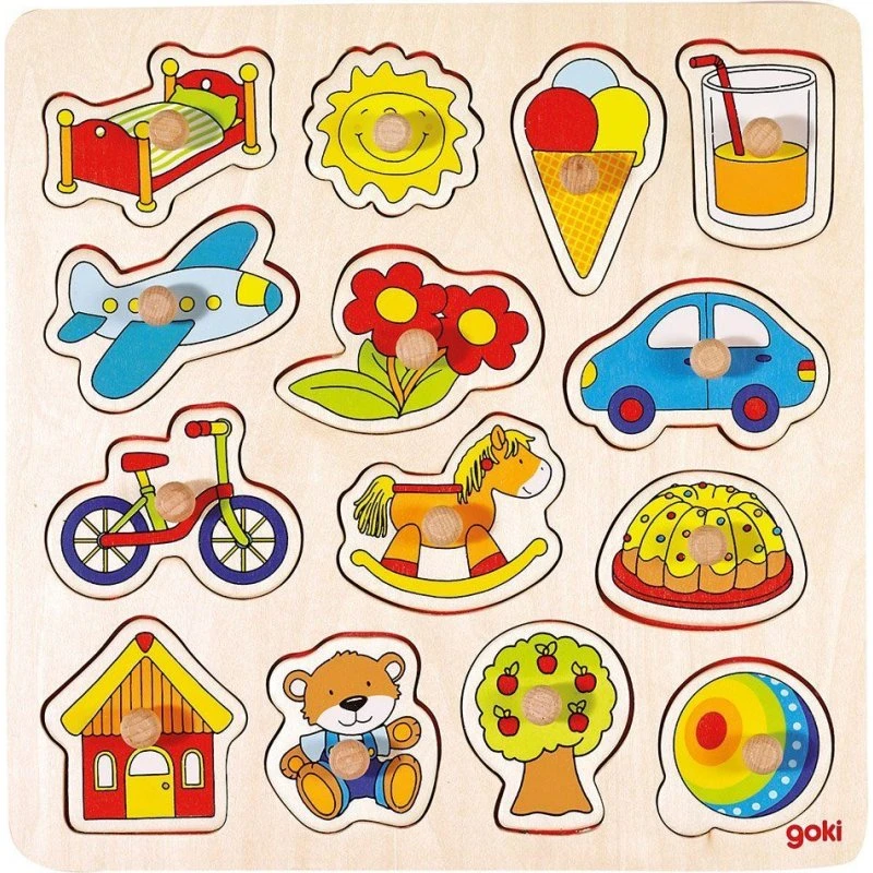 Goki Puzzle in Legno da 1 Anno - 14 Pezzi