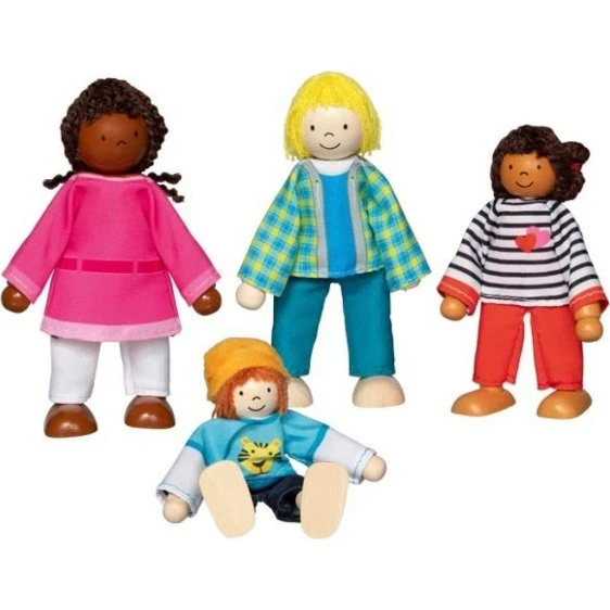 Biegepuppen Famiglia Interculturale 4 Pezzi