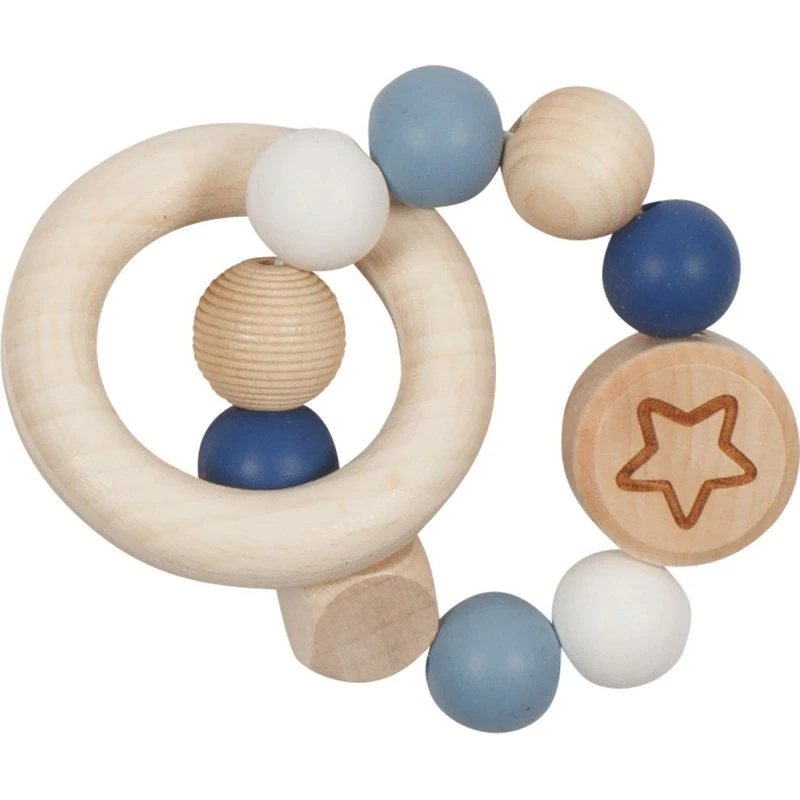 Goki Pinza Elastica Stella Blu con Perline in Silicone