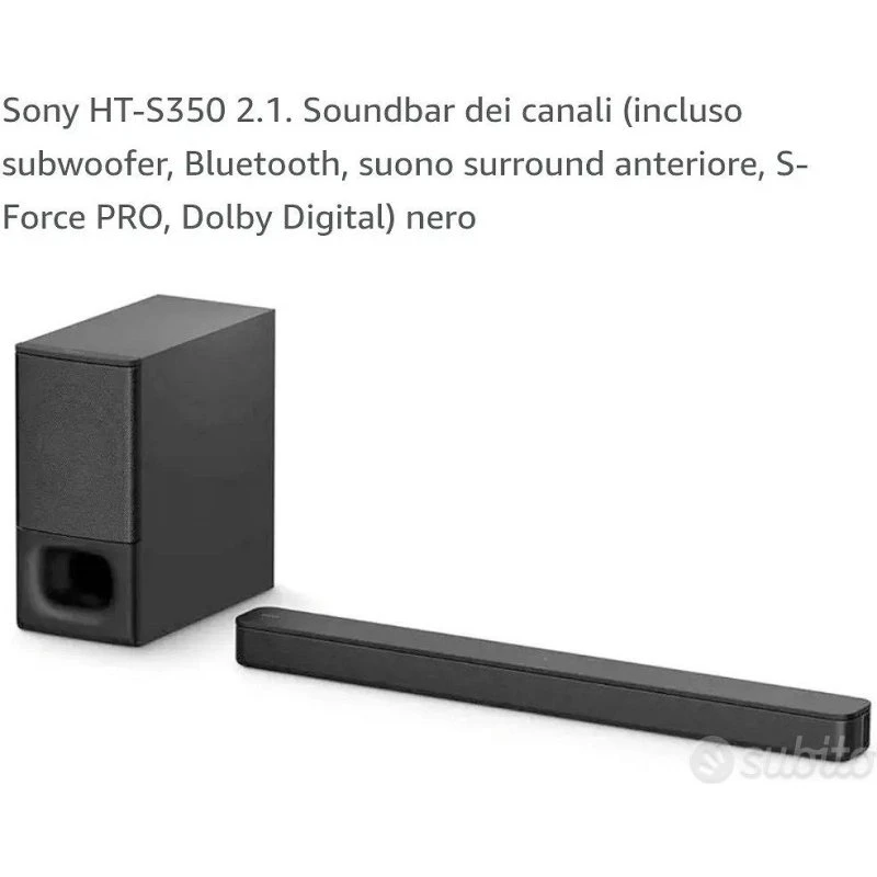 Sony HT-S350 Soundbar 2.1ch con Subwoofer Nero