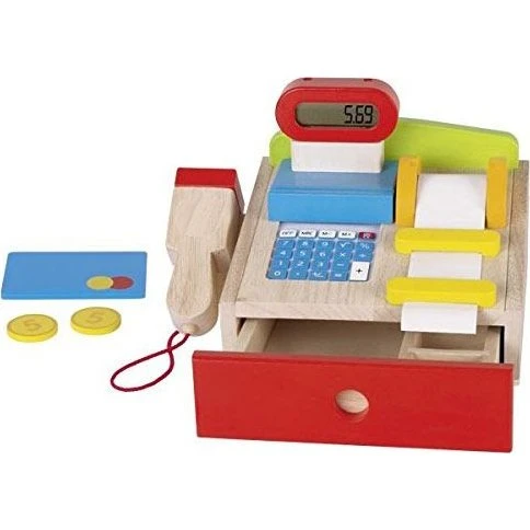 Goki 51575 Registratore di cassa in legno con scanner