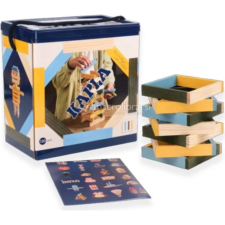 Kapla Box 120 Pezzi Blu, Giallo, Verde