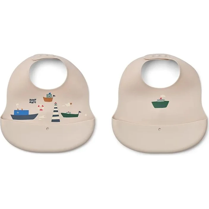 Liewood Ember Printed Bib 2-pack Beige