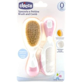 Chicco Spazzola e Pettine Naturale Rosa