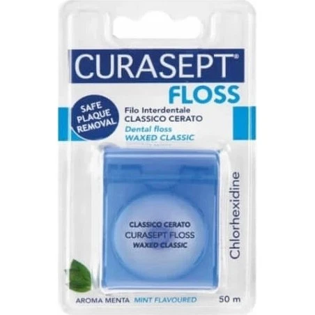 Curasept Filo Interdentale Classico Cerato con Clorexidina 50m