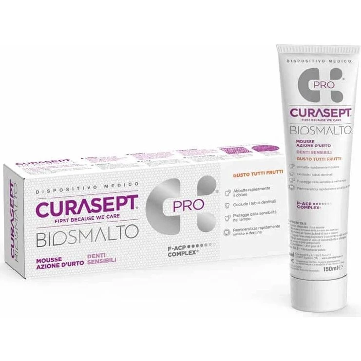 Curasept Biosmalto Mousse Denti Sensibili Gusto Tutti Frutti 50ml