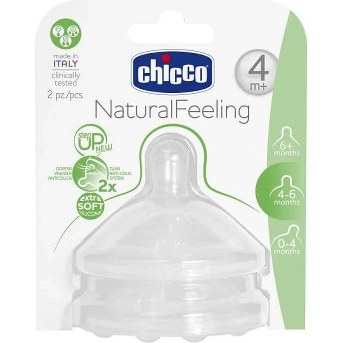 Chicco Tettarella NaturalFeeling 4m+ Flusso Regolabile - 2 Pezzi