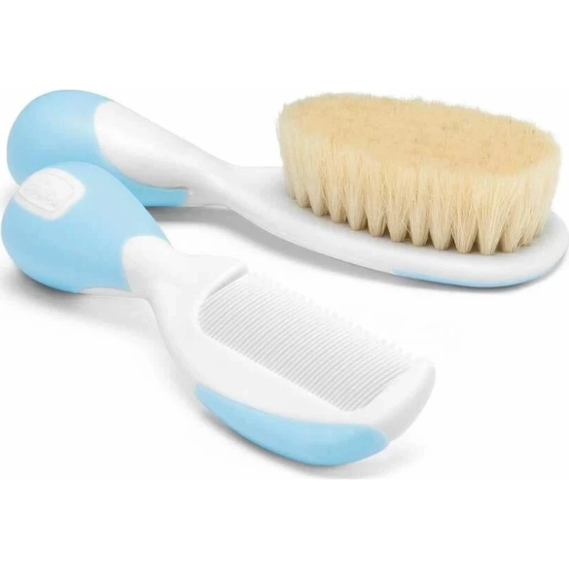 Chicco Spazzola e Pettine per Bimbo Azzurro, 2 Pezzi