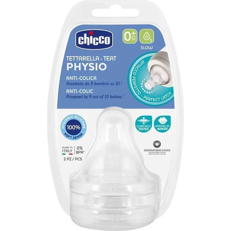 Chicco Tettarella Perfect 5 Silicone 0M+ 1 Foro - 2 Pezzi