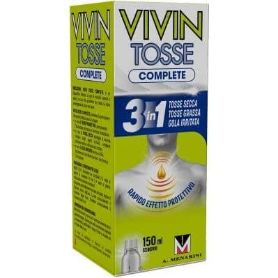 Vivin Tosse Complete Sciroppo 3in1 per Tosse e Mal di Gola 150 ml
