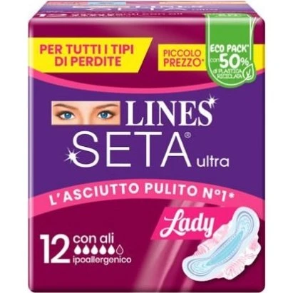 Lines Assorbenti Seta Ultra Lady con Ali 12 pz