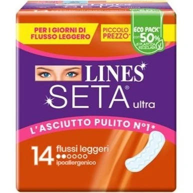 Lines Seta Ultra Flussi Leggeri Assorbenti 14 pz