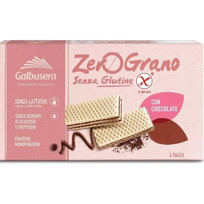 Galbusera ZeroGrano Wafer Senza Glutine al Cioccolato 180 g